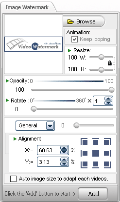 Image Watermark Setting