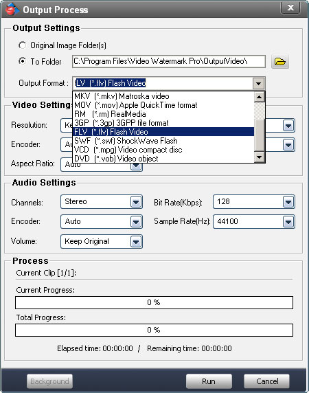 Output flv format