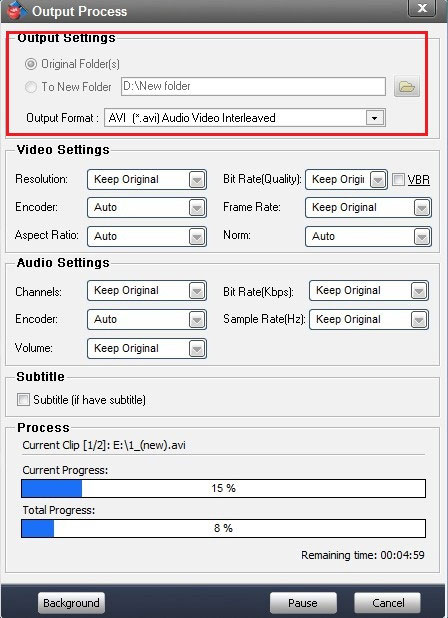 Choose an Output Folder